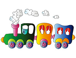 可愛卡通小火車矢量素材