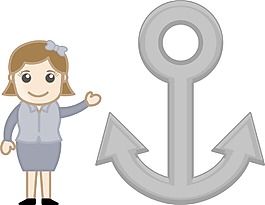 女孩表現出錨