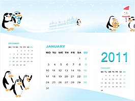 矢量日歷的新年2011