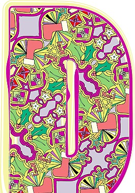 圣誕節(jié)的手寫(xiě)體字母矢量插畫(huà)