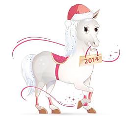 2014馬年的卡通卡片設(shè)計(jì)矢量素材1