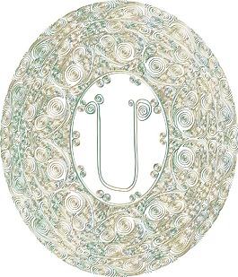 手繪字體字母U矢量插畫