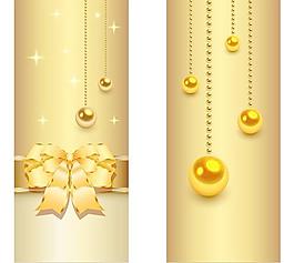 圣誕金banner矢量素材1