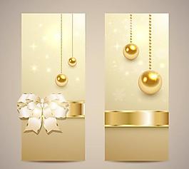 圣誕金banner矢量素材3