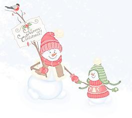 內(nèi)畫圣誕雪人矢量素材3