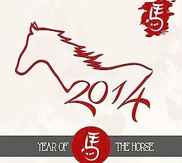2014馬年的主題矢量素材4