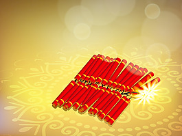 美麗的背景照明鞭炮印度社區(qū)的節(jié)日排燈節(jié)或排燈節(jié)在印度