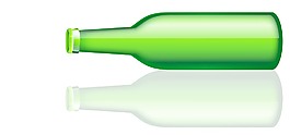 啤酒瓶躺在地板上