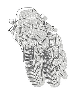 運(yùn)動(dòng)自行車素描