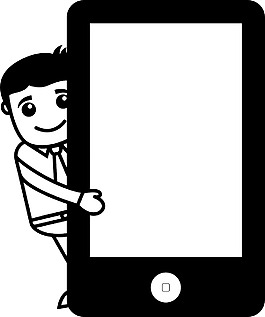 男性片智能手机——矢量插画