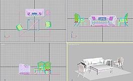 3D桌椅組合