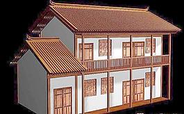 3DMAX 古建模型两层小阁楼PRJ格式（导入3D即可）