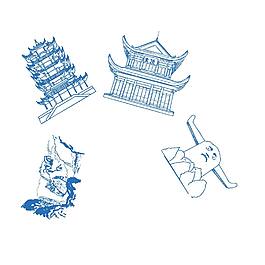 手繪中國名勝古跡