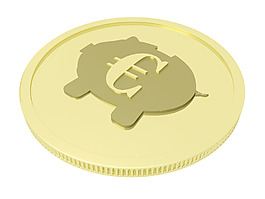 歐元的儲(chǔ)蓄罐硬幣顯示歐洲貨幣