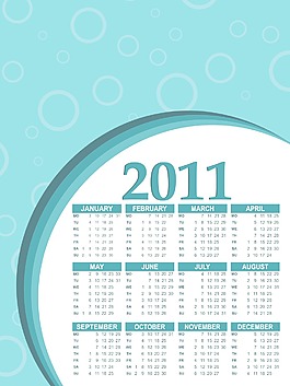 矢量日歷的新年2011