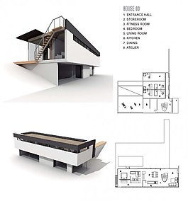 復(fù)試現(xiàn)代建筑3D模型