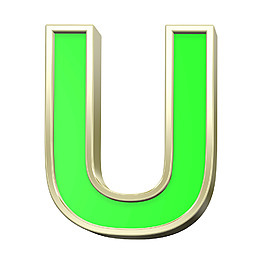 一封来自金框字母表浅绿色的设置