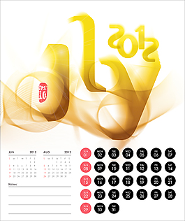 矢量2012日歷設(shè)計(jì)-七月