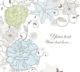 無縫花卉背景矢量素材