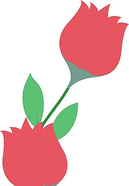 紅色郁金香矢量