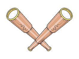 復(fù)古的交叉雙筒望遠(yuǎn)鏡向量