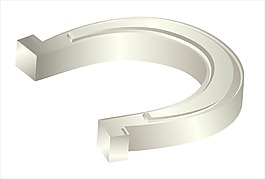 3D闪亮的金属马蹄