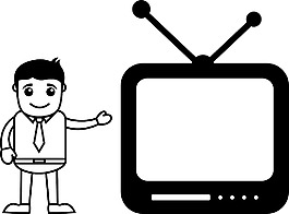 主持人：辦公室的特征矢量插畫