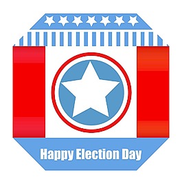 快樂的選舉日向量的旗幟