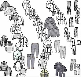上衣裤子服装款式图图片