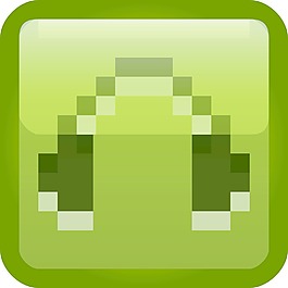 耳機(jī)綠色的小應(yīng)用程序圖標(biāo)