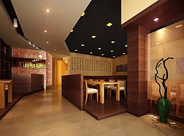 中式餐廳模型