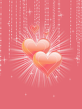 紅色的心飾背景