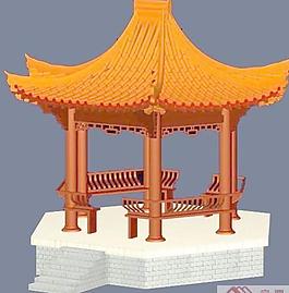 六角亭3D模型