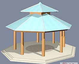八角亭子3D模型