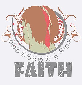 矢量復(fù)古T恤設(shè)計與怪物的頭