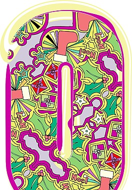 圣誕節(jié)的手寫(xiě)體字母矢量插畫(huà)