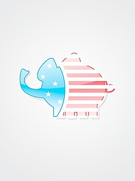 背景與孤立的大象