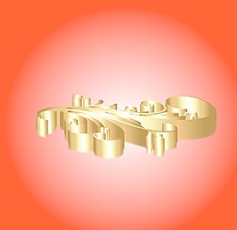 金色的3D花元