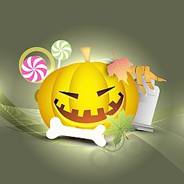 萬(wàn)圣節(jié)的南瓜在復(fù)古的背景