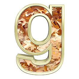 一個(gè)小寫(xiě)字母從秋天的金色字母集