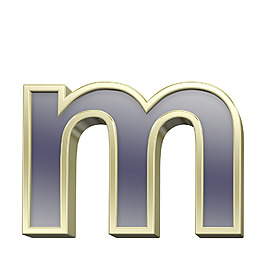 一個(gè)小寫(xiě)字母從黑色與金色的字母集