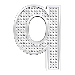 一個(gè)小寫(xiě)字母的字符集滾花鉻