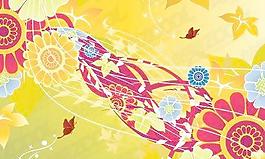 五顏六色的花朵矢量素材