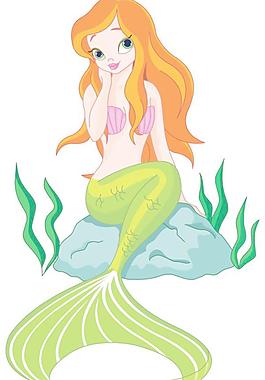 01矢量卡通美人魚