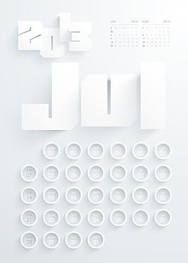 矢量2013日歷設(shè)計(jì)-七月