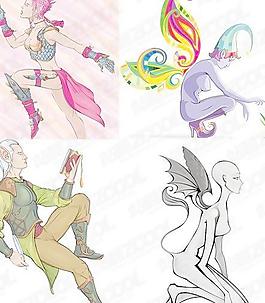 精靈角色主題矢量素材