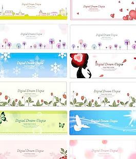 韓國時尚圖案的旗幟底圖4