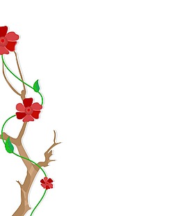 裝飾花紅色邊框