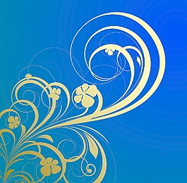 裝飾的金色花卉背景矢量