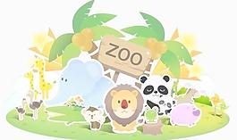 動物園的可愛矢量